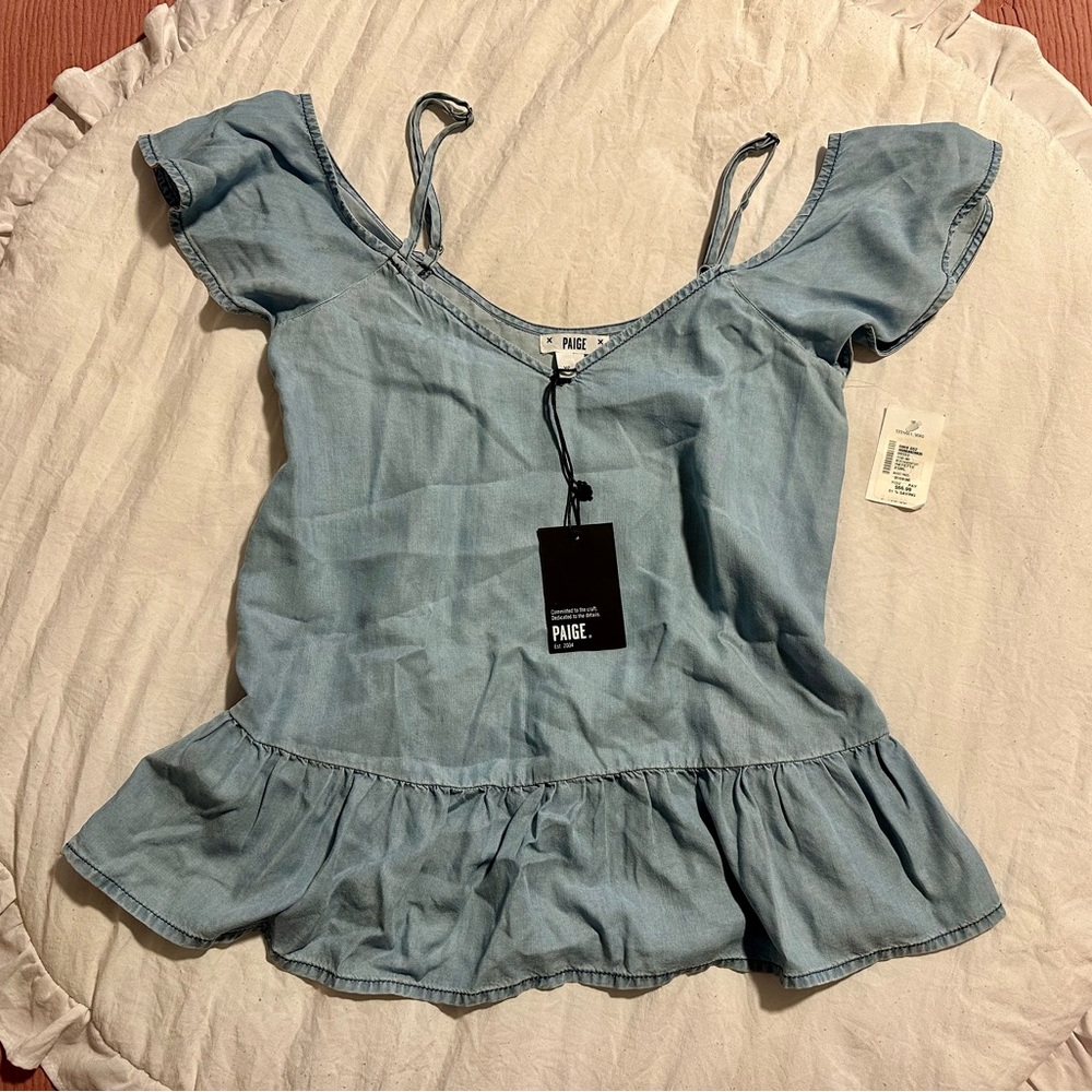NWT PAIGE Mitzi top Hayette wash